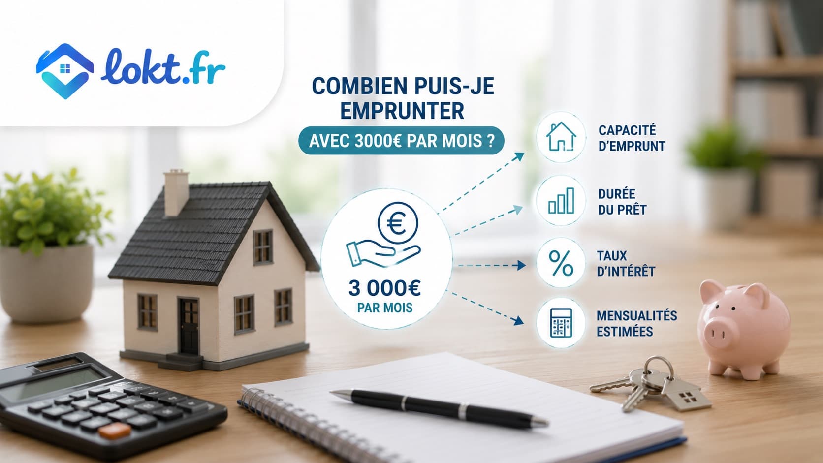 Combien emprunter avec 3 000 €/mois net ? Tableau 2026 + simulation gratuite
