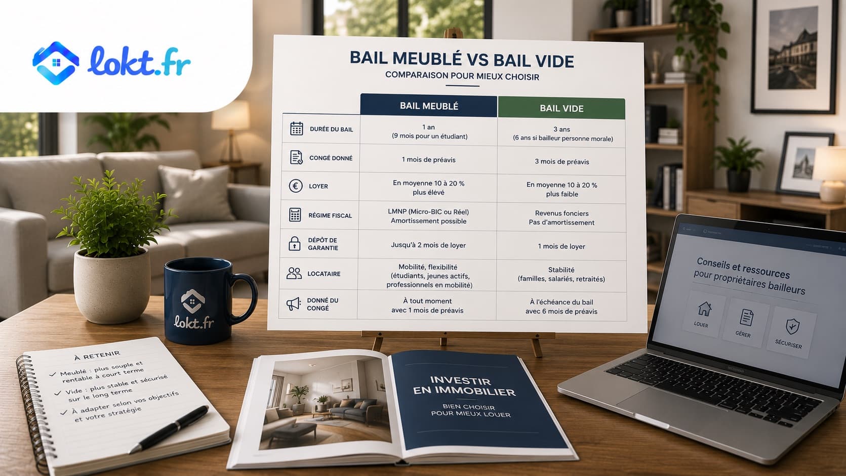 Bail meublé vs bail vide : différences, avantages et comment choisir en 2026