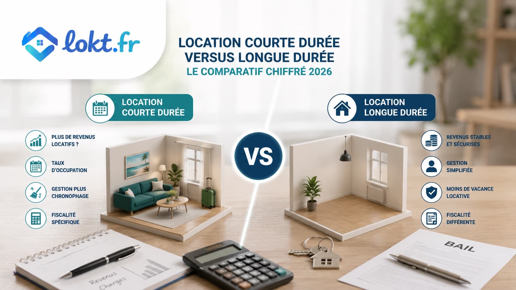Location courte durée vs longue durée : le comparatif chiffré 2026