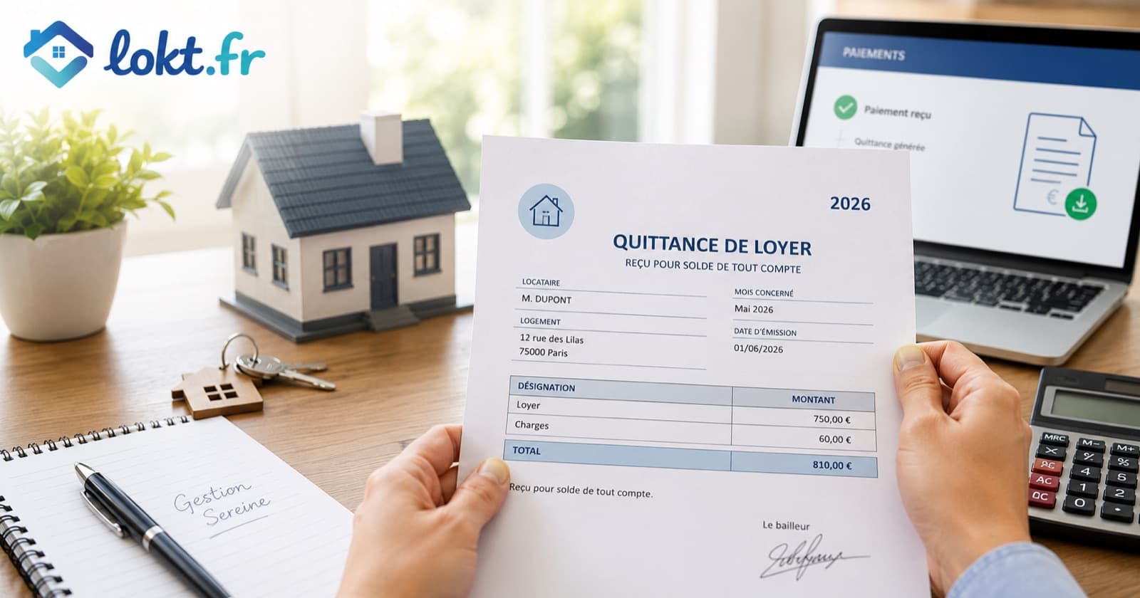 Quittance de loyer 2026 : guide complet